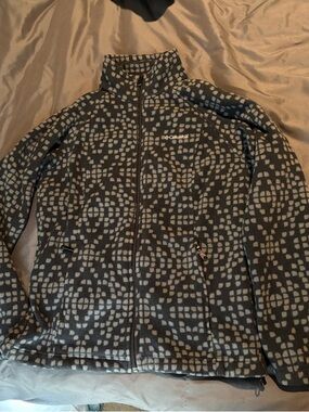 Columbia Gray Patterned Full-Zip Fleece Jacket